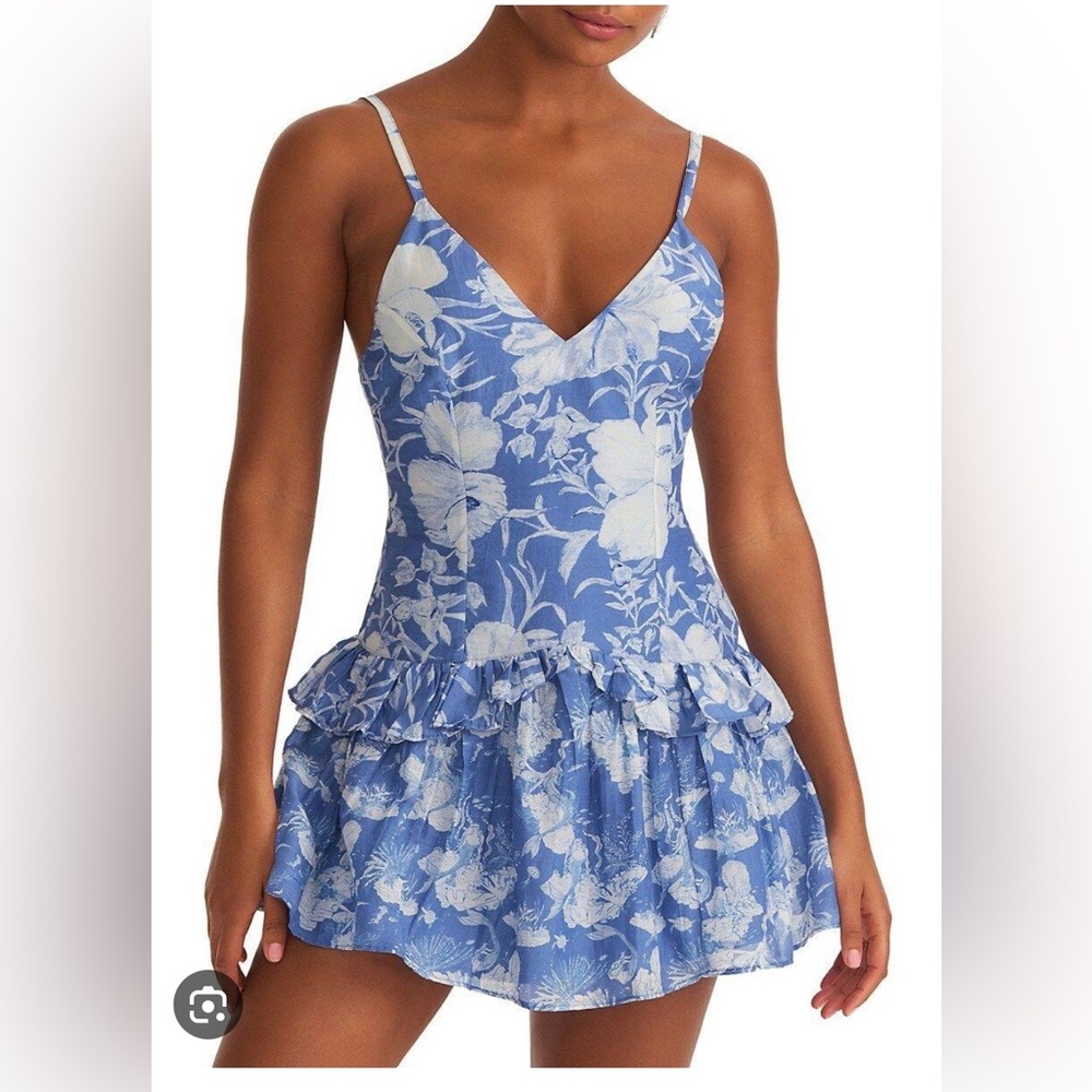 NEW W TAGS! 🦋LoveShackFancy/Fabienne Cotton & Silk Salty Sea Mini Dress -Size 4